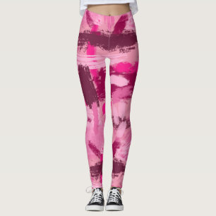 Leggings Leyendas del patrón de pincel rosado
