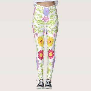Leggings Leyendas del patrón de pintura de pop floral