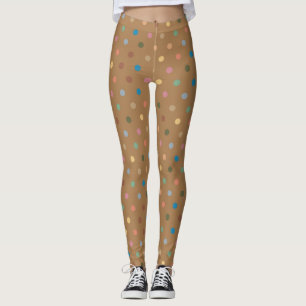 Leggings Leyendas del patrón de punto de polka colorido de