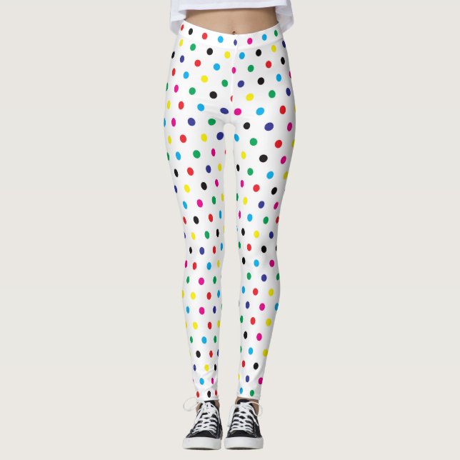 Leggings Leyendas del patrón de puntos de polka multicolor  (Anverso)