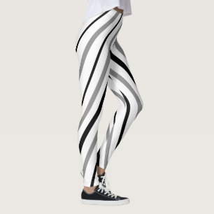 Leggings Leyendas del patrón de rayas de chevron gris blanc