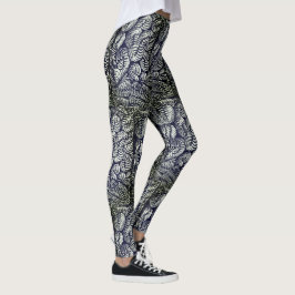Leggings Leyendas del patrón de vidrio antiguo de estilo re
