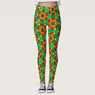 Leggings Leyendas del patrón de vidrio manchado