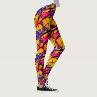 Leggings Leyendas del patrón de vidrio manchado de Hallowee
