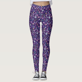 Leggings Leyendas del patrón del Boho floral y caprichoso