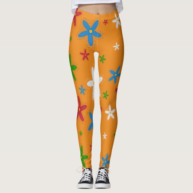 Leggings Leyendas del patrón floral (Anverso)