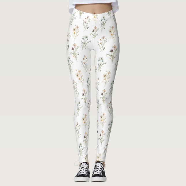 Leggings Leyendas del patrón floral (Anverso)