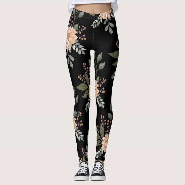 Leggings Leyendas del patrón floral (Anverso)