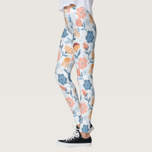 Leggings Leyendas del patrón floral de juego