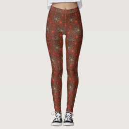 Leggings Leyendas del patrón floral rojo