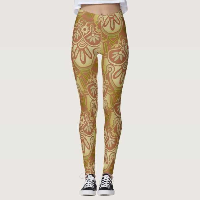 Leggings Leyendas del patrón geométrico (Anverso)