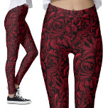 Leggings Leyendas del patrón gótico vintage - Nostalgia gót<br><div class="desc">Leyendas del patrón gótico vintage rojo - Nostalgia gótica, estilo de Gótico victoriano estético, oscuro y encantador, adentra en el mundo del encanto gótico vintage con nuestras vintage leyendas del patrón gótico. Aproveche el encanto de Halloween con estas leggings que exudan una estética de gótico victoriano. El diseño de inspiración...</div>