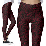 Leggings Leyendas del patrón gótico vintage - Nostalgia gót<br><div class="desc">Leyendas del patrón gótico oscuro rojo vintage - Nostalgia gótica, estilo de Gótico victoriano estético, oscuro y encantador, adentra en el mundo del encanto gótico vintage con nuestras vintage leyendas del patrón gótico. Aproveche el encanto de Halloween con estas leggings que exudan una estética de gótico victoriano. El diseño de...</div>