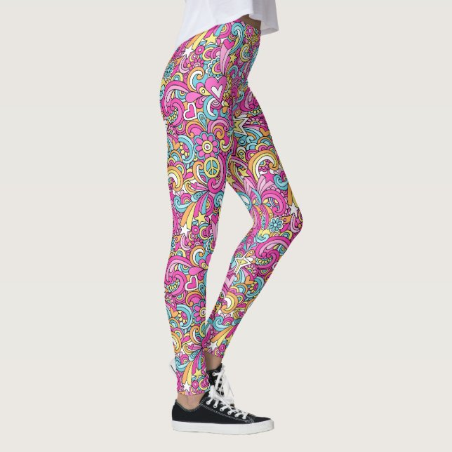 Leggings Leyendas del patrón Hippie 60 retro (Derecha)