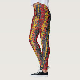 Leggings Leyendas del patrón Piel de serpiente rojo amarill