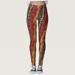 Leggings Leyendas del patrón Piel de serpiente rojo amarill