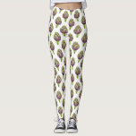 Leggings Leyendas del patrón púrpura Artichoke<br><div class="desc">Patrón caprichoso de ilustracion acuarela de alcachofa hecho en un patrón.</div>
