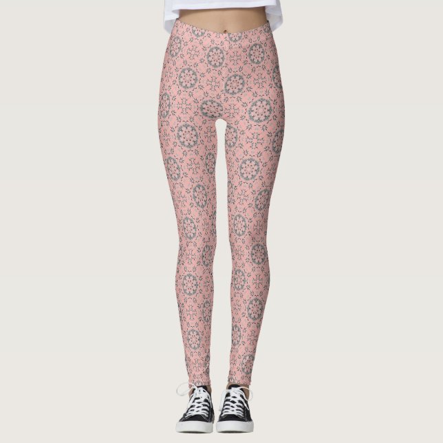Leggings Leyendas del patrón rosado de Rubor (Anverso)