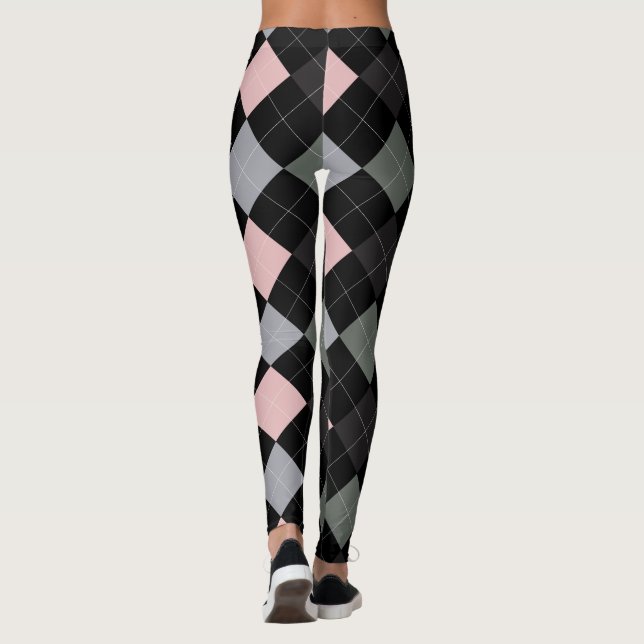 Leggings Leyendas del patrón textil argyle 01 Pequeño (Reverso)