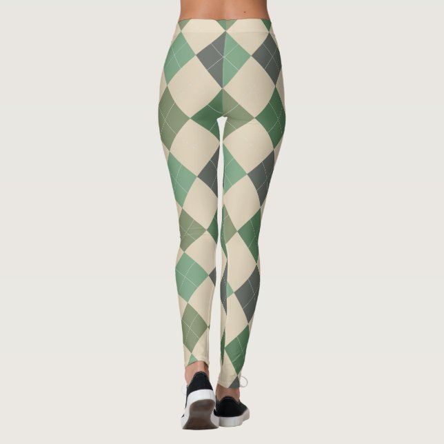 Leggings Leyendas del patrón textil argyle 03 Pequeño (Reverso)