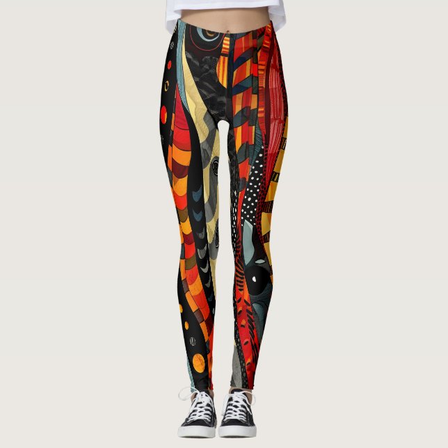 Leggings Leyendas del patrón tribal africano (Anverso)