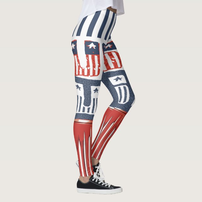 Leggings Leyendas del patrón "USA" estilo bandera para el 4 (Derecha)