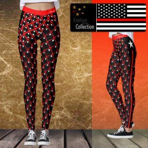 Leggings Leyendas delgadas de la línea roja, moda de bander