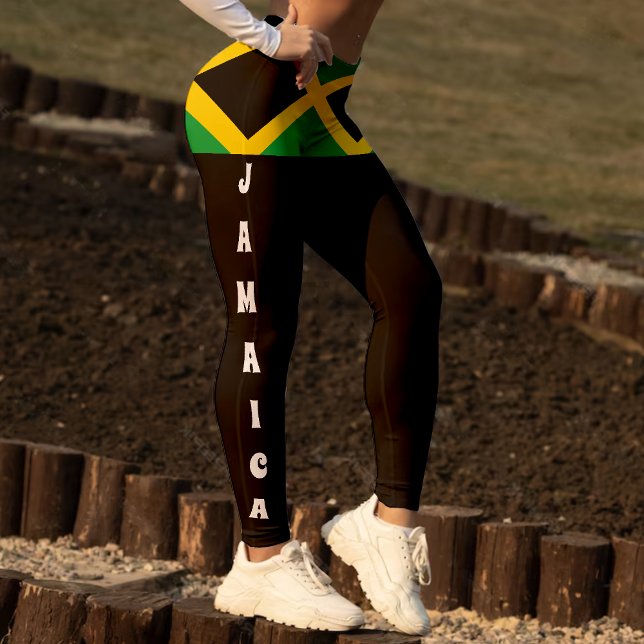 Leggings Leyendas deportivas de bandera jamaiquina (Jamaican Flag Sports Leggings)