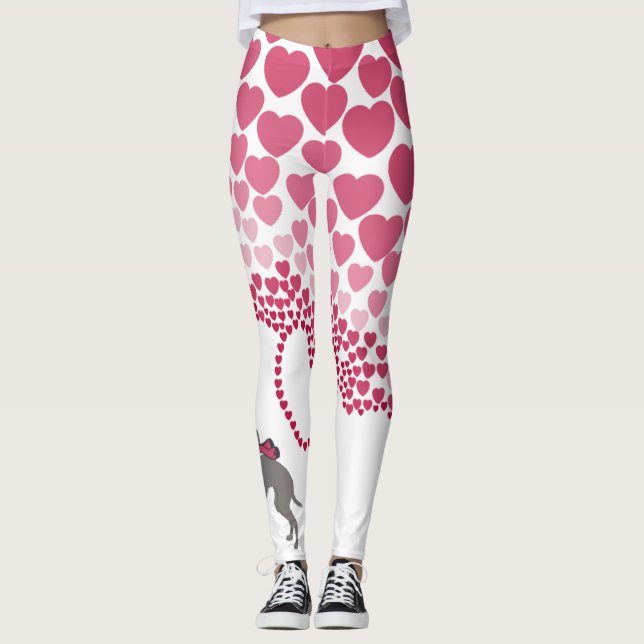 Leggings Leyendas Día de San Valentín de Greyhound italiana (Anverso)