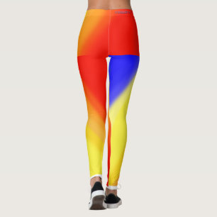 Leggings Leyendas diagonales de las ondas azules rojas amar