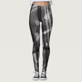 Leggings Leyendas, diseño abstracto, negro, gris