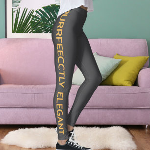 Leggings Leyendas divertidas del texto gris oscuro del oro 