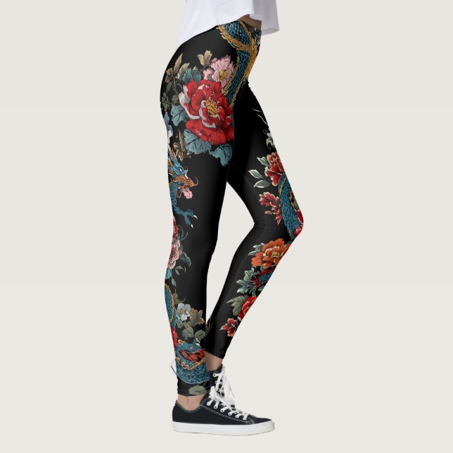 Leggings Leyendas dragonesas al estilo del tatuaje japonés (Derecha)