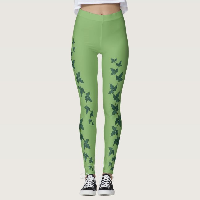 Leggings Leyendas envenenadas de Ivy Leaf | Lime Green legg (Anverso)