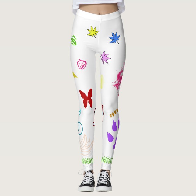 Leggings Leyendas estampadas artísticas (Anverso)