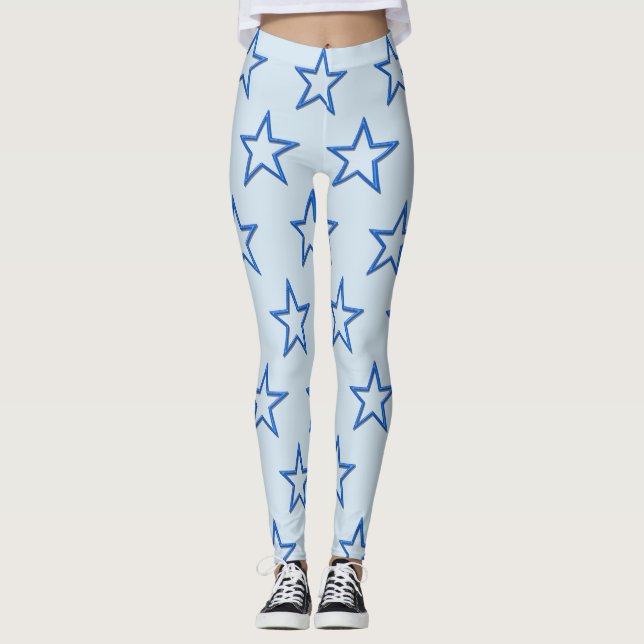 Leggings Leyendas - Estrellas azules 3D (Anverso)