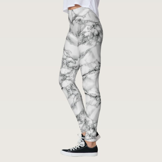 Leggings Leyendas falsas de diseño de mármol blanco (Izquierda)