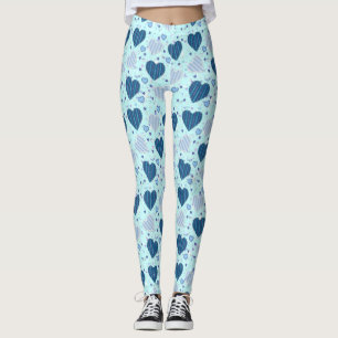 Leggings Leyendas femeninas con corazón azul Bonito