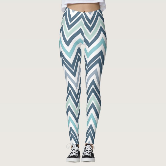 Leggings Leyendas femeninas de Chervron azul/verde (Anverso)