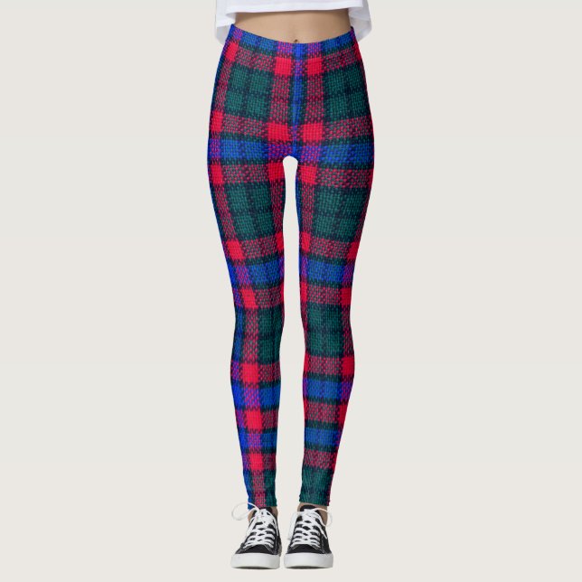 Leggings Leyendas femeninas de Flannel en verde azul rojo (Anverso)
