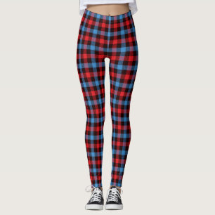 Leggings Leyendas femeninas de ligamento azul/rojo claro