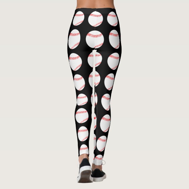 Leggings Leyendas femeninas del patrón de béisbol (Reverso)