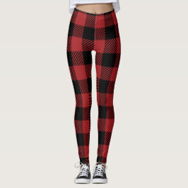 Leggings Leyendas femeninas Flannel en rojo y negro
