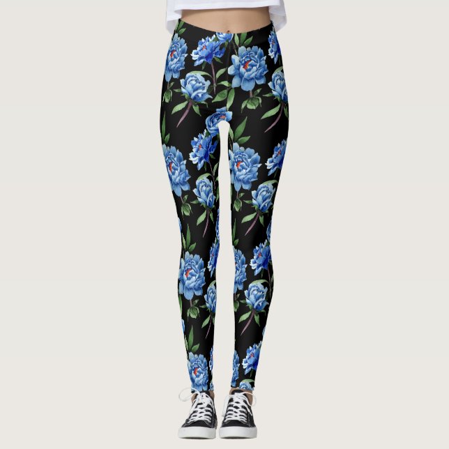 Leggings Leyendas femeninas florales azules (Anverso)