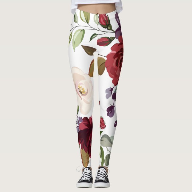 Leggings Leyendas femeninas White Roses Gold Geométrico (Anverso)