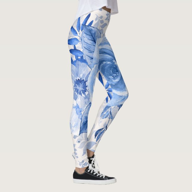 Leggings Leyendas florales azules para mujeres chicas de ad (Derecha)