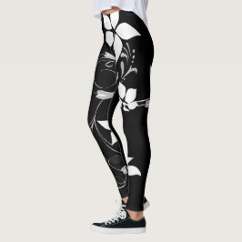 Leggings Leyendas florales blancas para mujeres