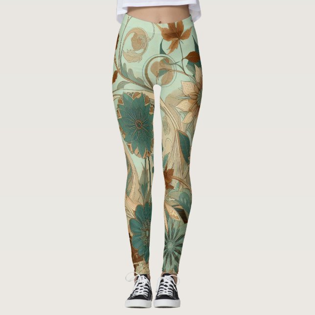 Leggings Leyendas florales de Art Nouveau (Anverso)