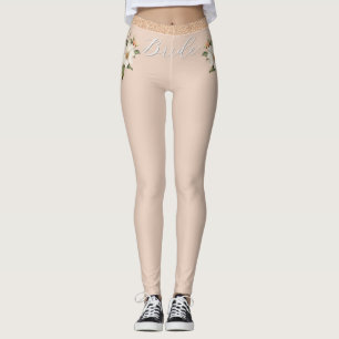 Leggings Leyendas florales de color blanco y beige