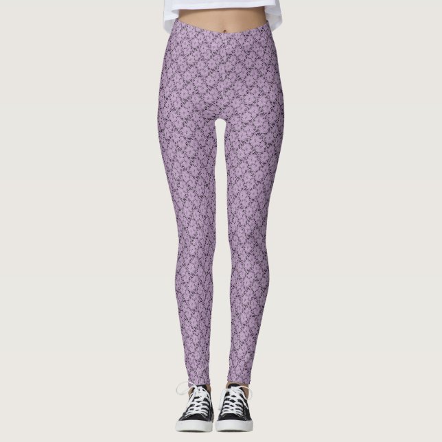 Leggings Leyendas florales de encaje de lavanda (Anverso)